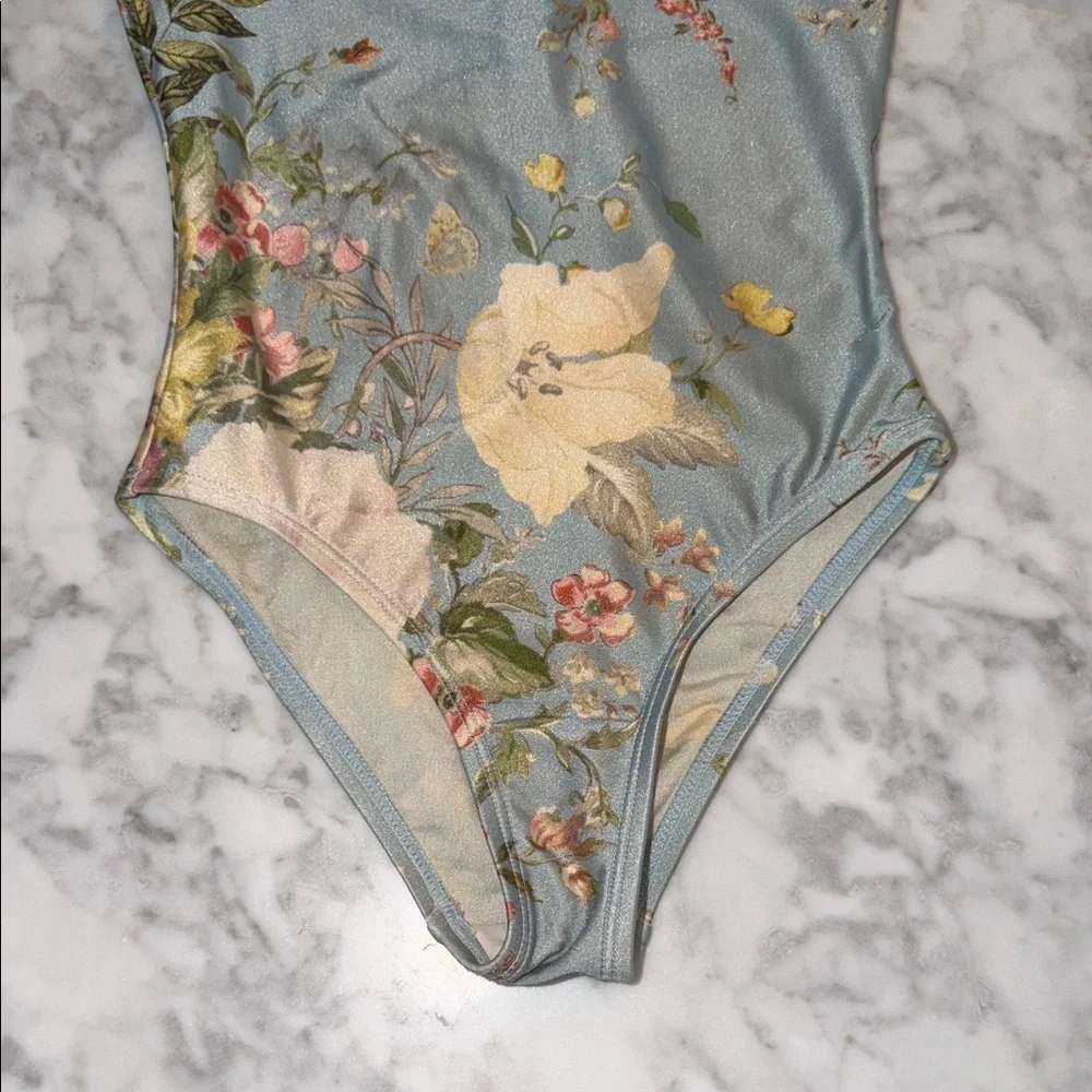 Zimmermann Floral Long Sleeve Rashguard Swim One Piece 2Y - Picture 6 of 11